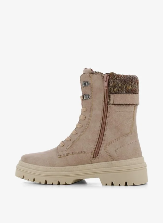 SJ Women's Textured High Shaft Boots with Zip Closure