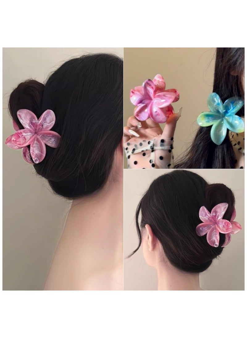 Sky Shine 6 Pcs Multicolor Flower Hair Clips for Women and Girls | Large Non-Slip Claw Clips | Cute Summer Hair Claws and Hair Catch Barrettes for Thick and Thin Hair - Image 5