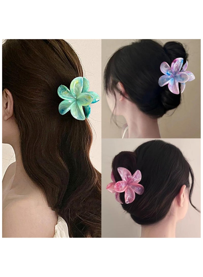 Sky Shine 6 Pcs Multicolor Flower Hair Clips for Women and Girls | Large Non-Slip Claw Clips | Cute Summer Hair Claws and Hair Catch Barrettes for Thick and Thin Hair - Image 4