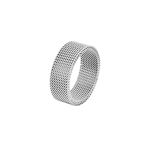 Geoffrey Beene Stainless Steel Men's Comfort Fit Mesh Ring (Silver, 9) - Image 3