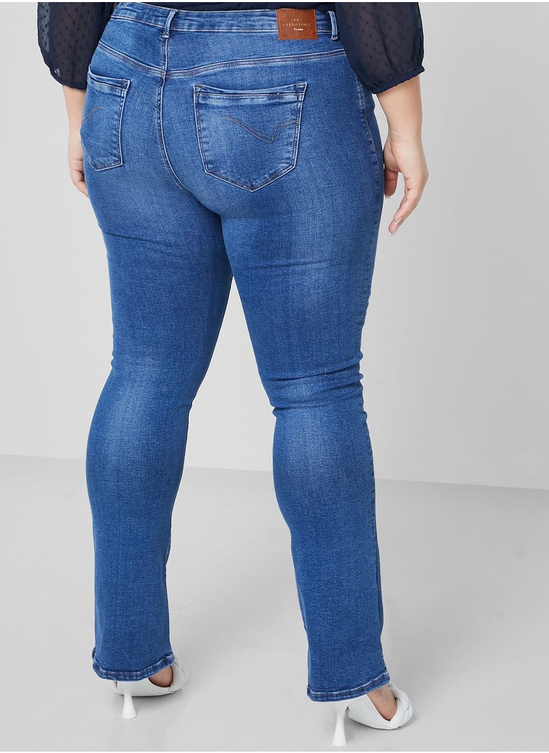 Only Carmakoma - High Waist Flare Jeans - Image 1