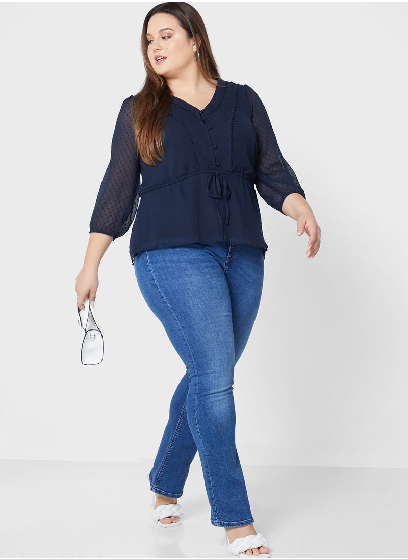 Only Carmakoma - High Waist Flare Jeans - Image 1