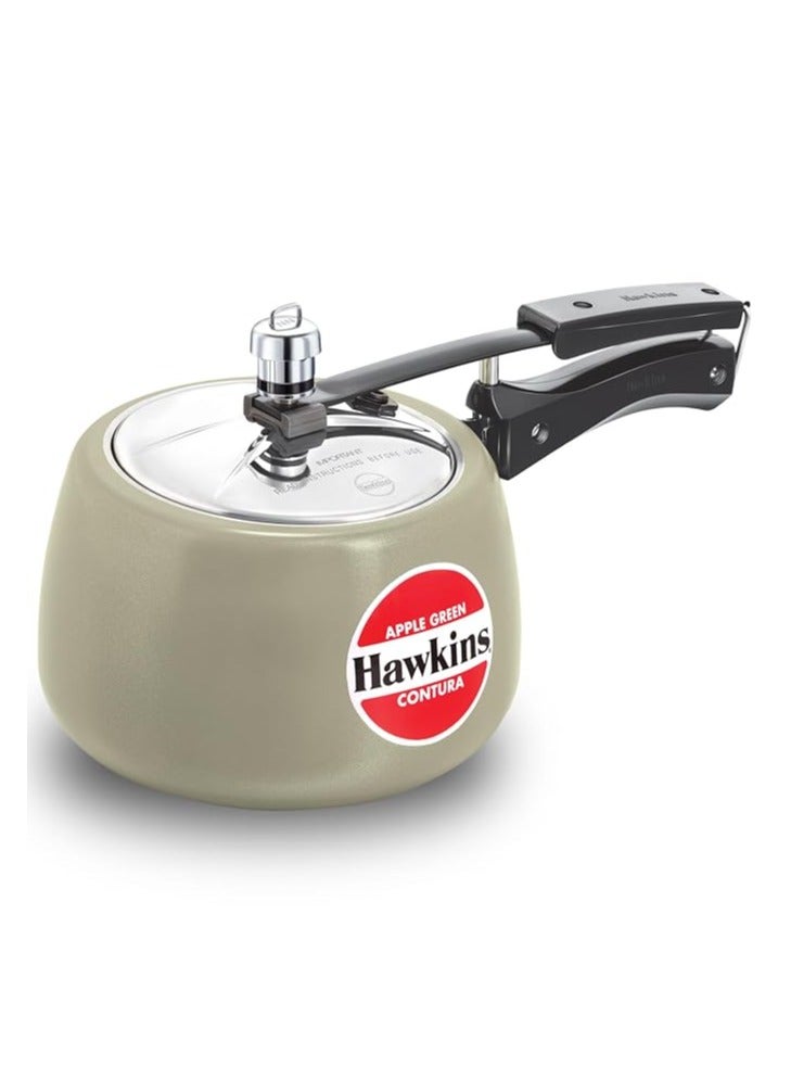 Hawkins Hawkins 3 Litre Contura Pressure Cooker, Ceramic Coated Handi Inner Lid Cooker, Apple Green (CAG30)  - Image 1