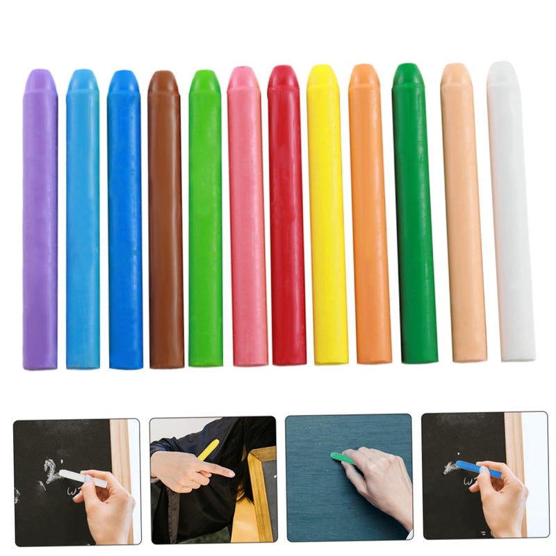 Washable Dustless Chalk 12 Pack Non Toxic Classroom Art Supplies Blackboard Drawing - Image 4