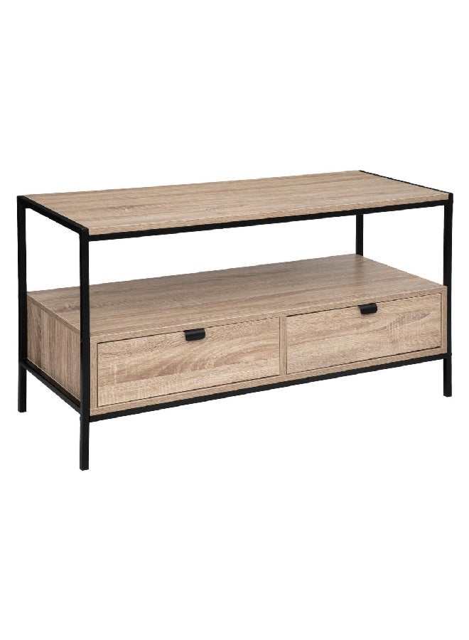 Five Simply Smart Aliaj Wood and Metal Elegant Design TV Unit Oak 40 x 54 x 100 cm 181375  - Image 1