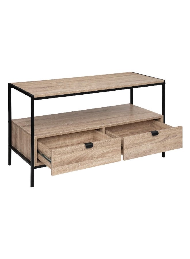 Five Simply Smart Aliaj Wood and Metal Elegant Design TV Unit Oak 40 x 54 x 100 cm 181375  - Image 2