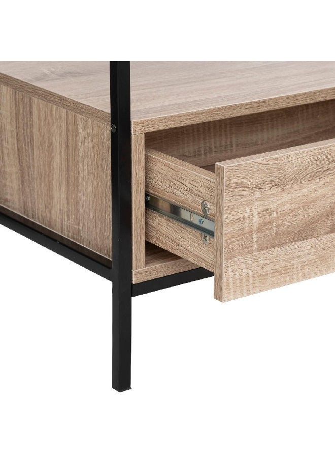 Five Simply Smart Aliaj Wood and Metal Elegant Design TV Unit Oak 40 x 54 x 100 cm 181375  - Image 3