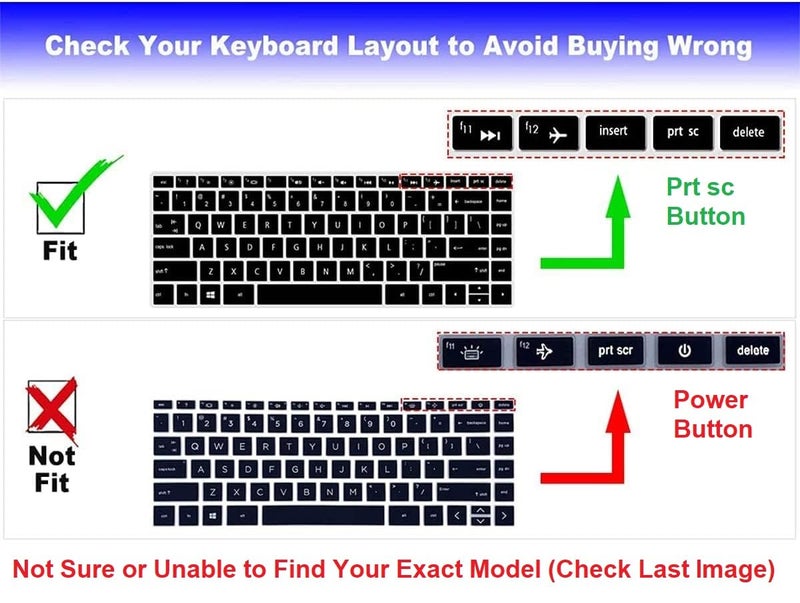 Saco Silicone Skin Keyboard Protector Cover for HP Pavilion x360 14-BA078TX Convertible 14-inch Touch Laptop -Black - Image 2