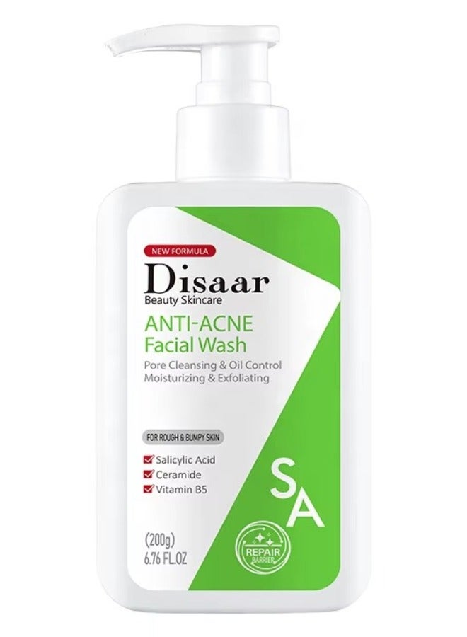 Disaar SA Anti Acne Facial Wash with Salicylic Acid Ceramide and Vitamin B5 for Pimples and Oily Skin  - Image 1