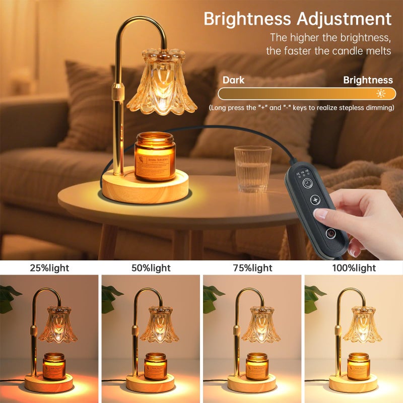 GEEZO Fragrance Candle Warmer Lampï¼ŒElectric Candle Warmer with Timer & Dimmerï¼ŒMom Christmas Birthday Gifts for Women, House Warming Gifts New Home Bedroom Decor - Image 3