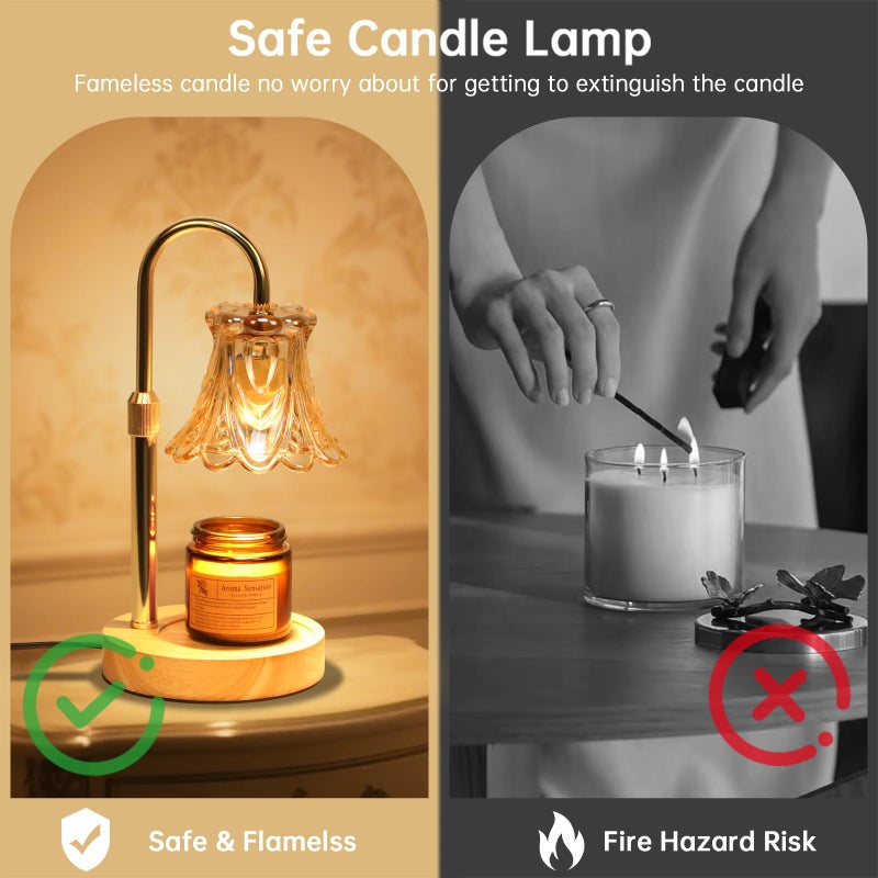 GEEZO Fragrance Candle Warmer Lampï¼ŒElectric Candle Warmer with Timer & Dimmerï¼ŒMom Christmas Birthday Gifts for Women, House Warming Gifts New Home Bedroom Decor - Image 5