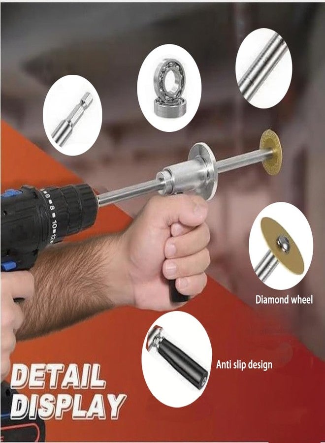 BJinegely قاطع أنابيب داخلي من BJinegely لأنابيب PVC، قاطع أنابيب PVC متعدد الاستخدامات وملحق حفر، مزود بعجلة قطع ماسية ومقبض - Image 2