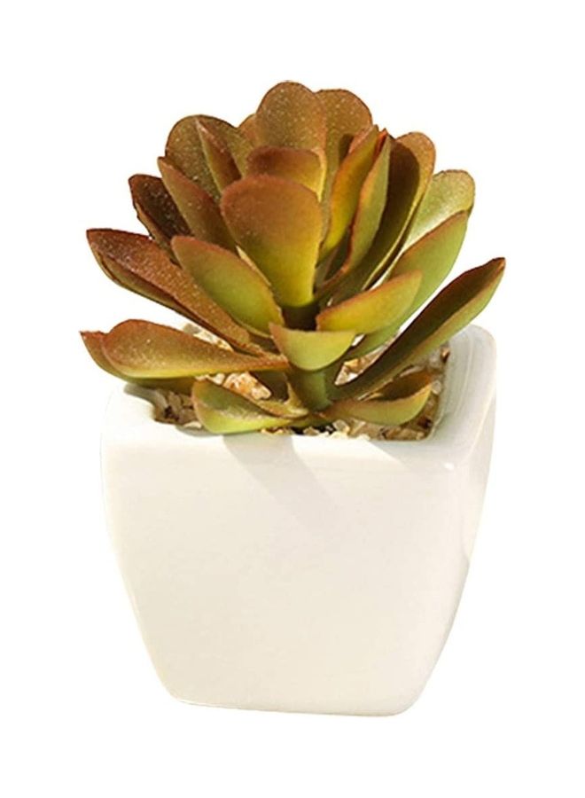NIBEMINENT Artificial Plant With Pot Brown/Green/White  - Image 1