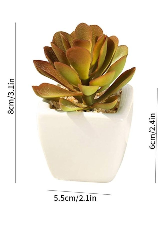 NIBEMINENT Artificial Plant With Pot Brown/Green/White  - Image 2