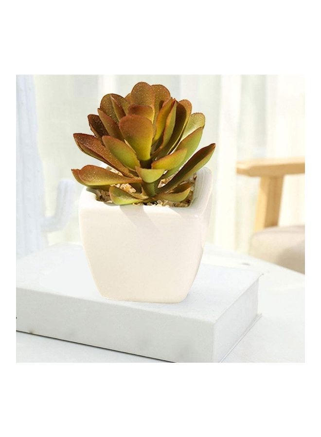 NIBEMINENT Artificial Plant With Pot Brown/Green/White  - Image 3