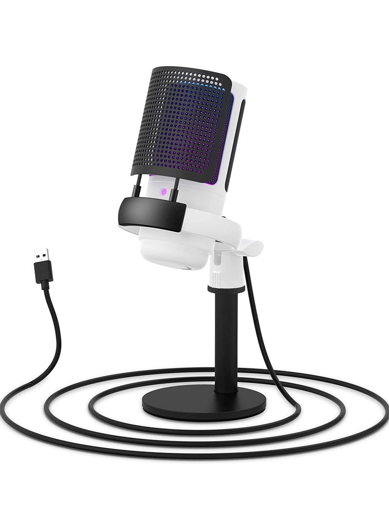 erorex Condenser Microphone, Gaming Microphone suitable for Mac/PS4/PS5, USB Microphone for PC with RGB, Touch Mute, Plug and Play, Gain knob & Monitoring Mic for Recording, Streaming, Podcasts  - Image 1