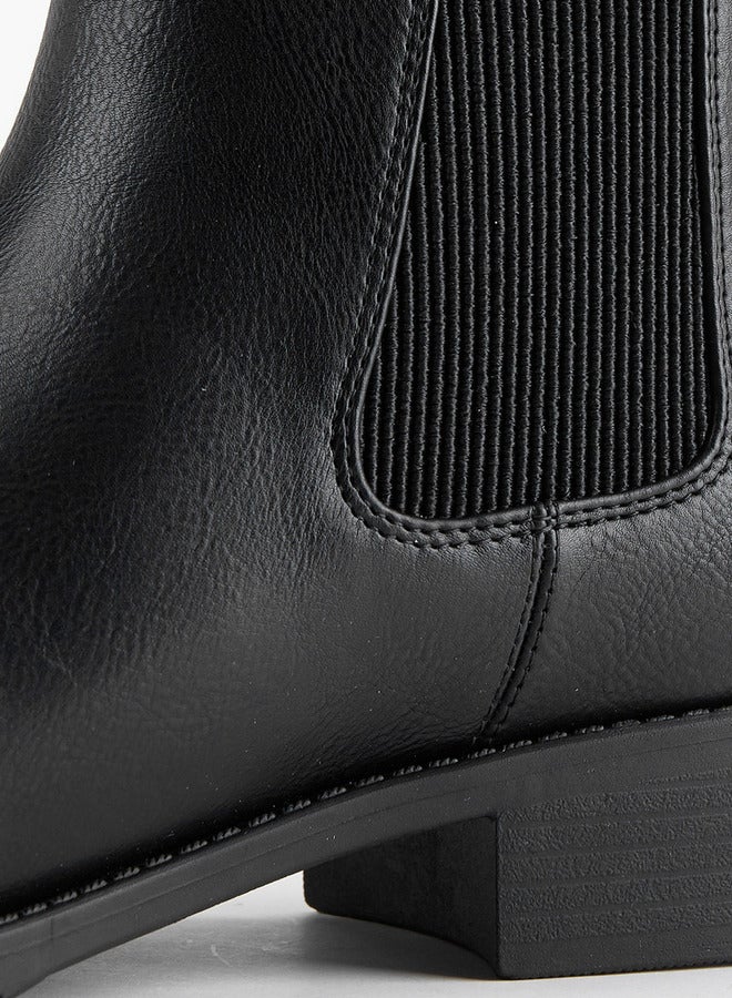 Celeste Women's Solid Block Heel Chelsea Boots with Pull Tab - Image 4