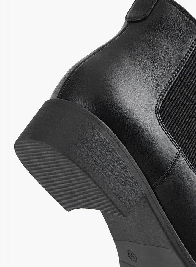 Celeste Women's Solid Block Heel Chelsea Boots with Pull Tab - Image 5