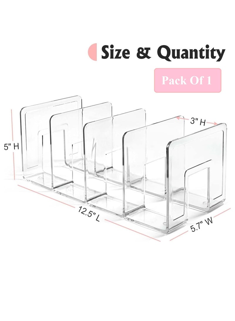 Closet Divided Storage For Bags, Clutches, Wallets, Wristlets - Space-Saving Bedroom And Cabinet Organization, Lumiere Collection - Clear  - Image 2