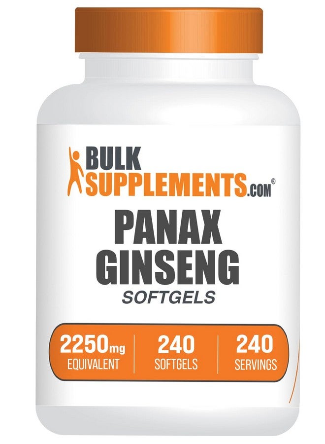 BulkSupplements.com Panax Ginseng Softgels - Panax Ginseng Supplement, Panax Ginseng Extract, 225mg of Panax Ginseng - Gluten Free, 1 Softgel per Serving, 240 Count (Pack of 1) - Image 1