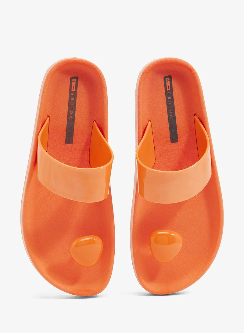 Voices Orange-Orange-Orange Smooth Stone Women'S Anti Slip Sole  Single Strap Sandals - Orange for Women | Best Price UAE
