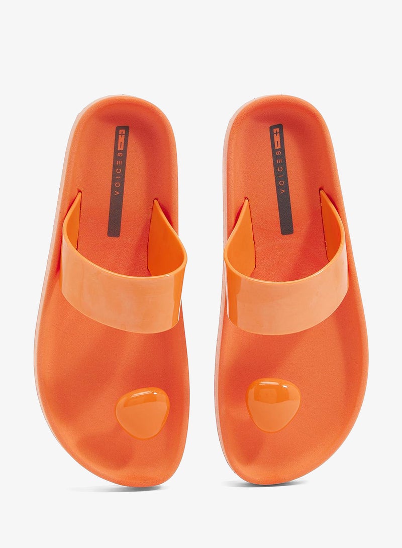 Voices Smooth Stone Women'S Anti Slip Sole  Single Strap Sandals - Orange - Image 4