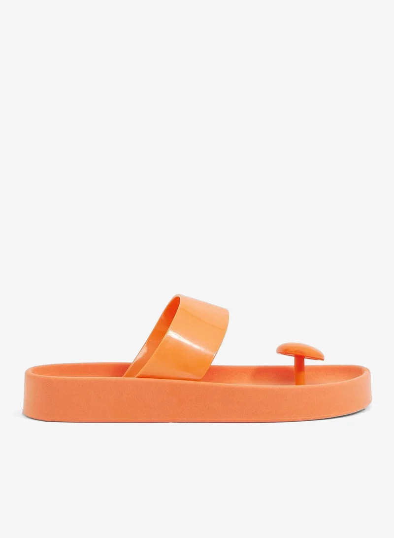 Smooth Stone Women'S Anti Slip Sole  Single Strap Sandals - Orange