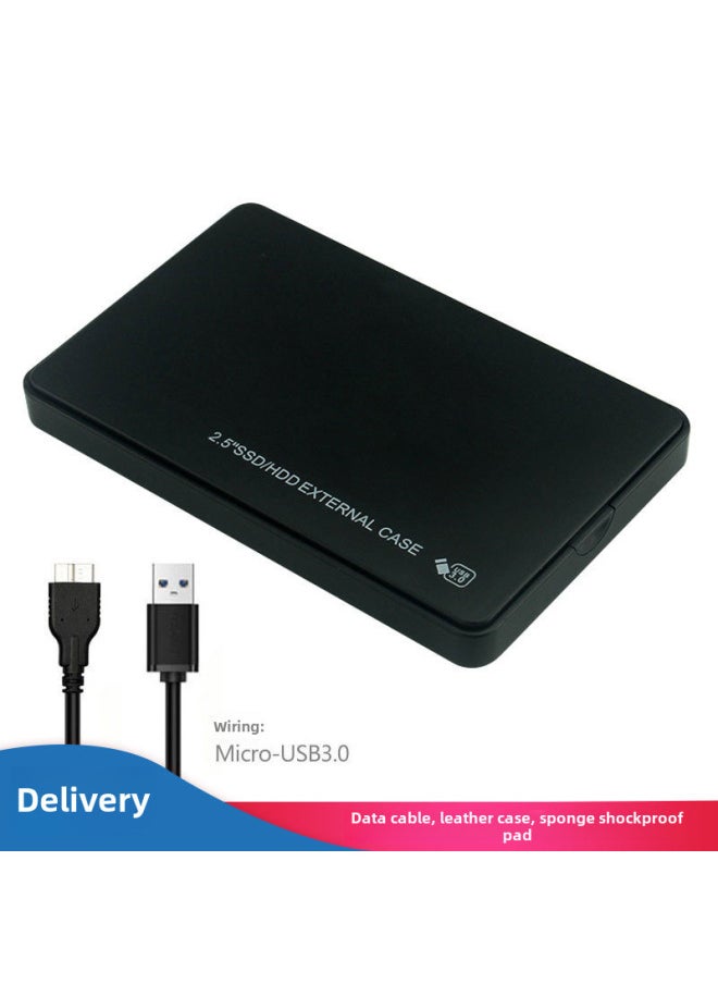 Generic Usb3.0 Tool-free 2.5-inch Sata Serial Port Mechanical Solid State Drive External Mobile Hard Drive Box No Screws Required-Color:U25Q730M-BP-no Leather Case Black  - Image 1