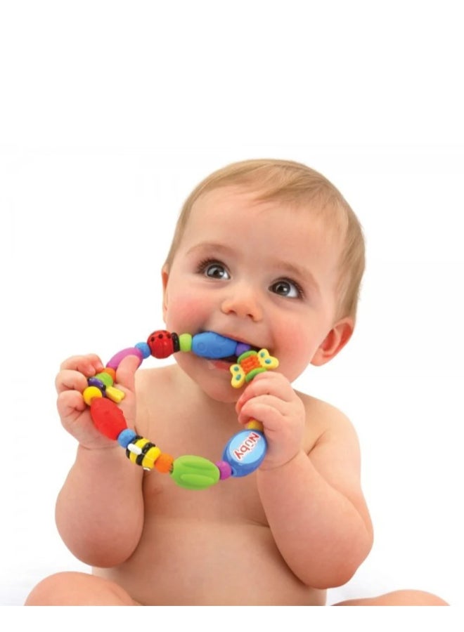 Nuby Bug A Loop Teether Toy, Multi-Texture Sensory Teether for Babies, Easy Grip Developmental Toy for Teething Relief and Play, Assorted - Image 3