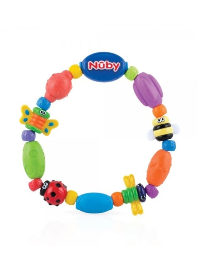 Nuby Bug A Loop Teether Toy, Multi-Texture Sensory Teether for Babies, Easy Grip Developmental Toy for Teething Relief and Play, Assorted - Image 1