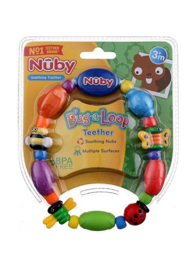 Nuby Bug A Loop Teether Toy, Multi-Texture Sensory Teether for Babies, Easy Grip Developmental Toy for Teething Relief and Play, Assorted - Image 5