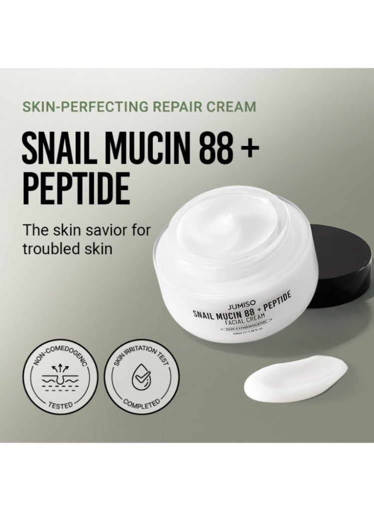 Jumiso Snail Mucin 88% + Peptide Cream 100ml | Intensive Hydrating and Anti-Aging Cream with Snail Extract and Peptides for Smooth, Youthful Skin - Image 3