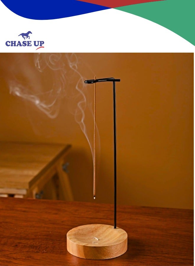 تشيس اب حامل بخور، مصيدة رماد خشبية - مبخرة متعددة الأغراض مع حامل أعواد نحاسي للمنزل، واليوغا، والتأمل، والمنتجعات الصحية - صينية أعواد بخور مزخرفة ومصنوعة يدويًا للاسترخاء - Image 1