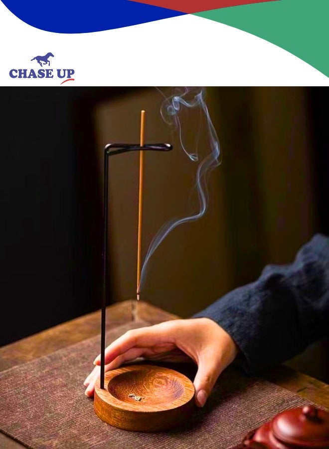 تشيس اب حامل بخور، مصيدة رماد خشبية - مبخرة متعددة الأغراض مع حامل أعواد نحاسي للمنزل، واليوغا، والتأمل، والمنتجعات الصحية - صينية أعواد بخور مزخرفة ومصنوعة يدويًا للاسترخاء - Image 3