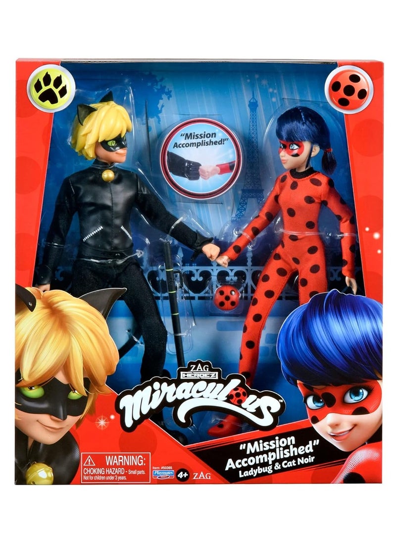 Miraculous Miraculous Tales of Ladybug and Cat Noir - Fashion Doll 2 Pack (60-50365) | Detailed Design | High-Quality | Poseable Figures | Ideal for Fans | Great for Collectors | Perfect Gift  - Image 1