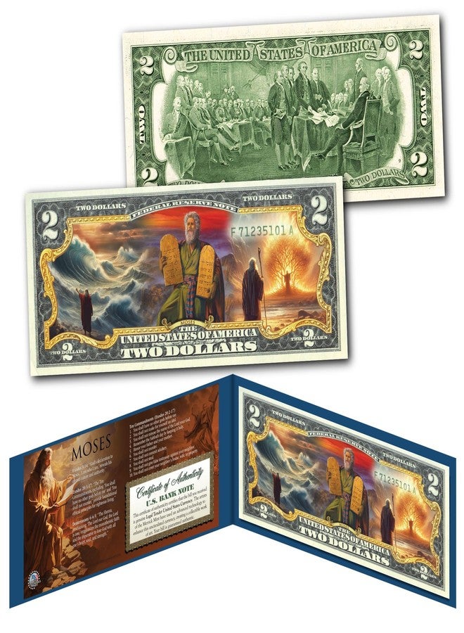 Merrick Mint Moses The Ten Commandments Religious Genuine Legal Tender U.S. $2 Bill - Image 1