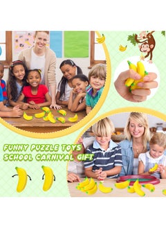 Jerify 100 Pcs Banana Stress Toys Stretchy Banana Fidget Toys Realistic Banana Shaped Stretchy Toys Pu Foam Banana Party Favors For Teens And Adults Stress Relief  - Image 3
