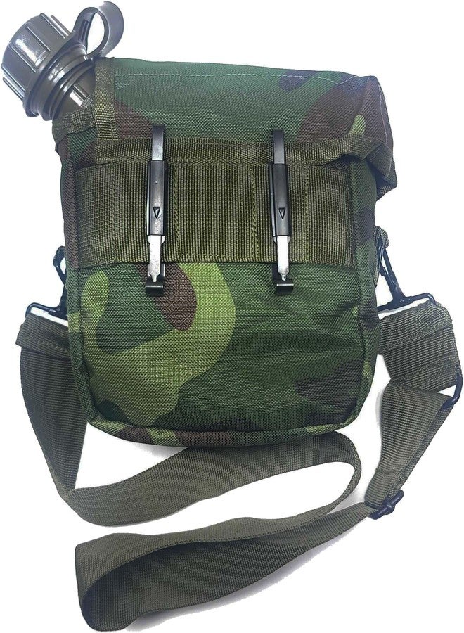 Army Universe Woodland Camouflage 2 Quart Canteen Bladder Cover with Bladder Canteen & Strap - Military Style Tactical Hydration Water Bottle & Carrier - Image 5