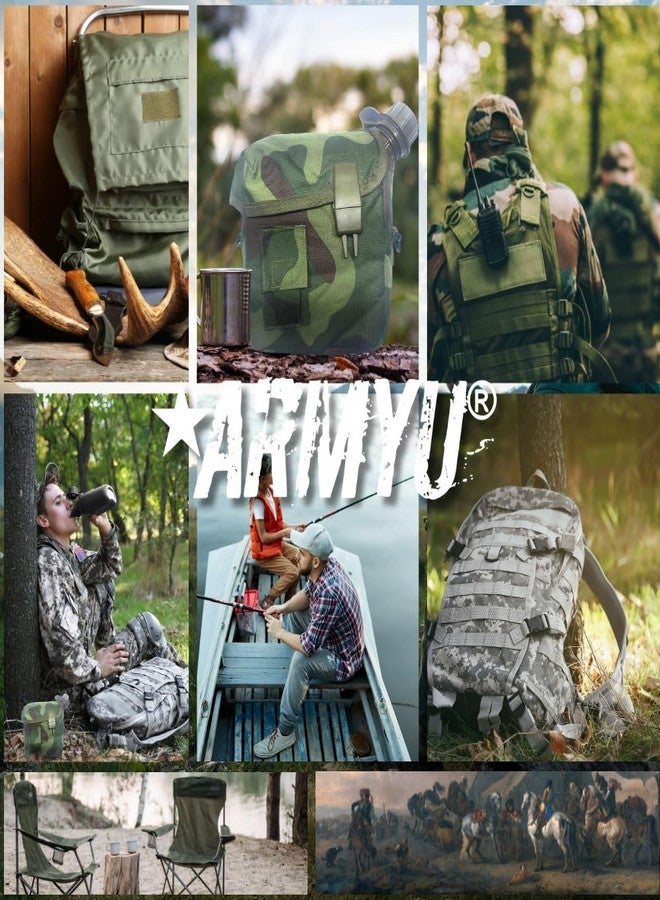 Army Universe Woodland Camouflage 2 Quart Canteen Bladder Cover with Bladder Canteen & Strap - Military Style Tactical Hydration Water Bottle & Carrier - Image 4