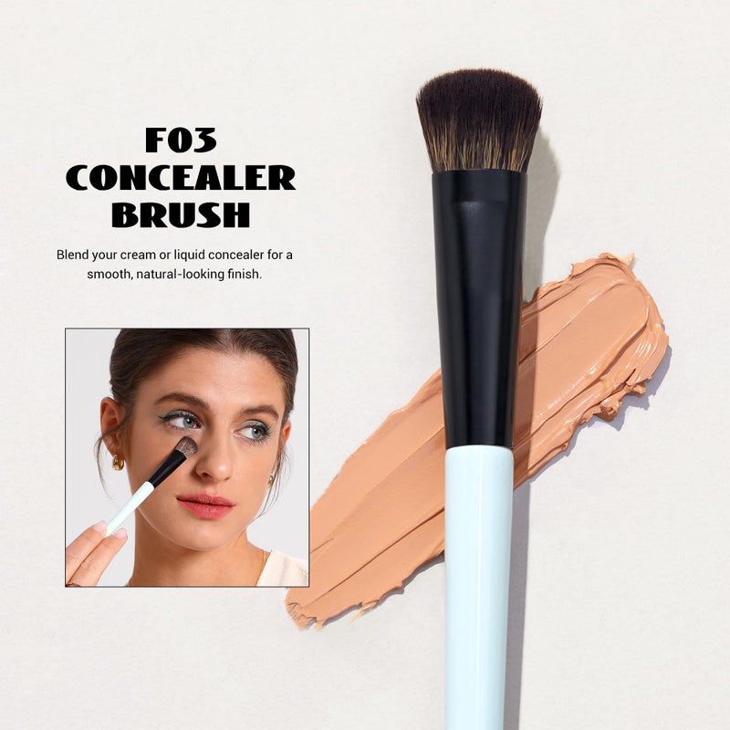 Jessup Face Makeup Brushes Blue 3pcs Double Ended Makeup Brush for Foundation Contour Blush Highlight and Concealer Brush, Premium Synthetic Brush Set T503 - Image 5
