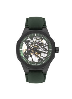 Lee Cooper Men's G3265 Movement Watch, Automatic Display and Leather Strap - LC07904.077, Green