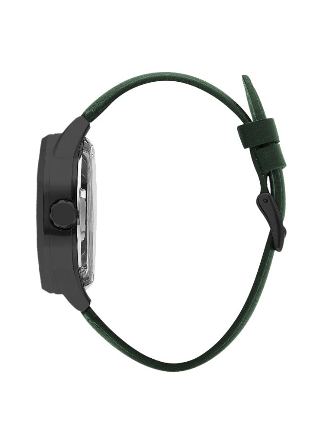 Lee Cooper - Lee Cooper Men's G3265 Movement Watch, Automatic Display and Leather Strap - LC07904.077, Green - Image 1