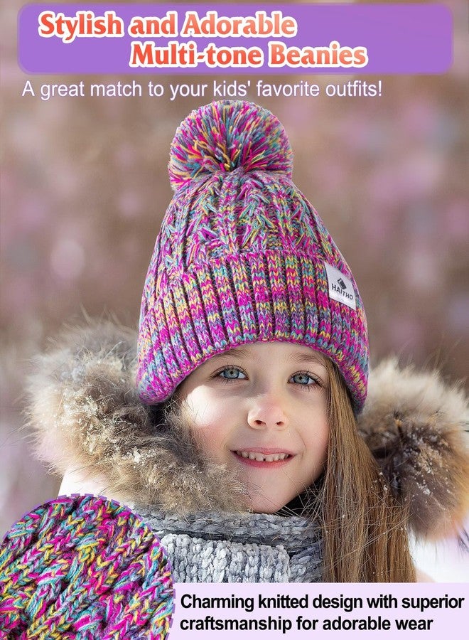 HAITHO Kids Toddler Winter Hat with Pom Pom, 2 Size Kids Toddler Teen Beanie Hats for Girls Boys, Cute Warm Fleece Lined Knit Beanies Cap for Age 2-12 Years-03 - Image 5