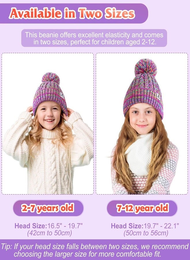 HAITHO Kids Toddler Winter Hat with Pom Pom, 2 Size Kids Toddler Teen Beanie Hats for Girls Boys, Cute Warm Fleece Lined Knit Beanies Cap for Age 2-12 Years-03 - Image 3