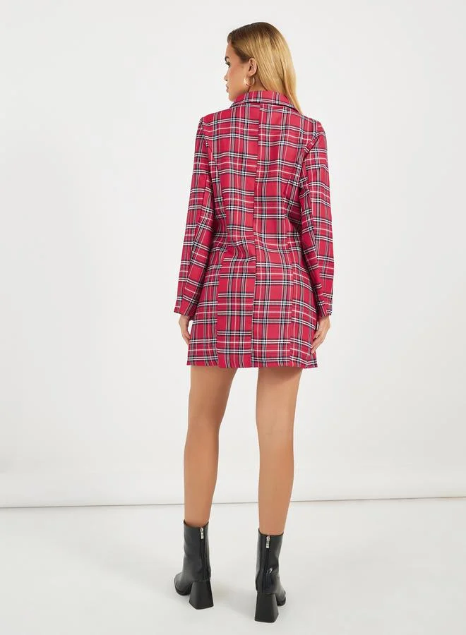 Styli Plaid Blazer Dress