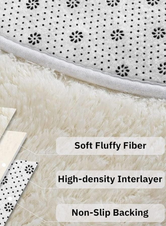 لونا هوم سجادة ناعمة منفوشة لديكور المنزل ، لون أوف وايت 60 * 120 سم. - Image 4