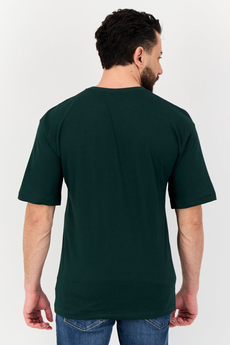 MARVEL تي شيرت رجالي بأكمام قصيرة وياقة دائرية بشعار العلامة التجارية، أخضر - Image 3