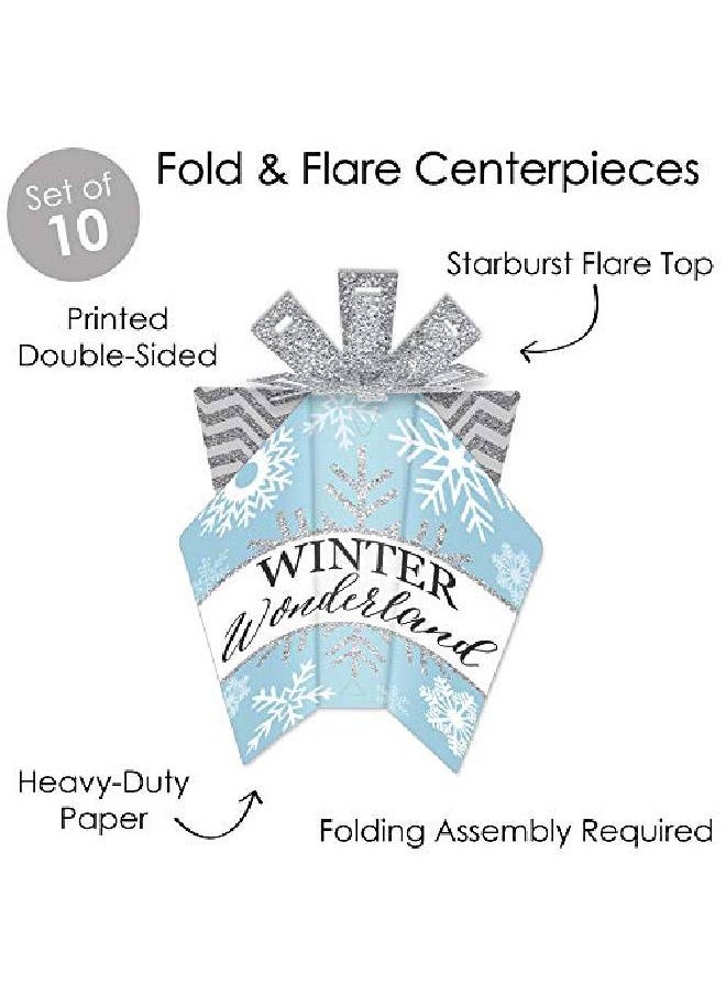 Big Dot of Happiness Winter Wonderland Table Decorations Snowflake Holiday Party And Winter Wedding Fold And Flare Centerpieces 10 Count  - Image 3