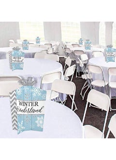 Big Dot of Happiness Winter Wonderland Table Decorations Snowflake Holiday Party And Winter Wedding Fold And Flare Centerpieces 10 Count  - Image 4