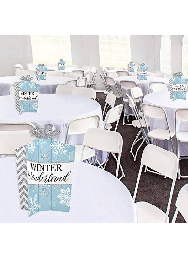 Big Dot of Happiness Winter Wonderland Table Decorations Snowflake Holiday Party And Winter Wedding Fold And Flare Centerpieces 10 Count  - Image 4